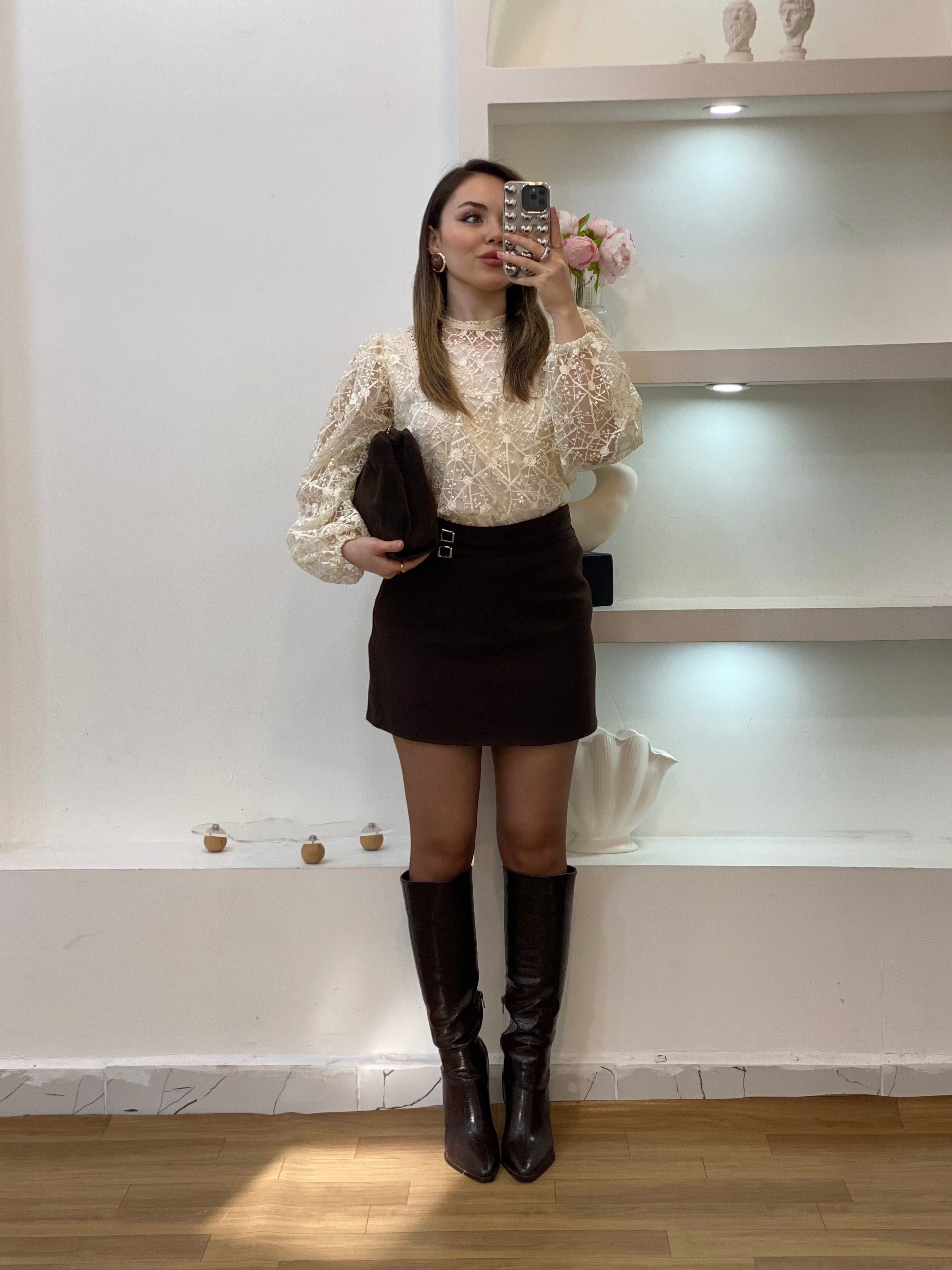 Q Marka Kahve Premium Kalite Şort Etek