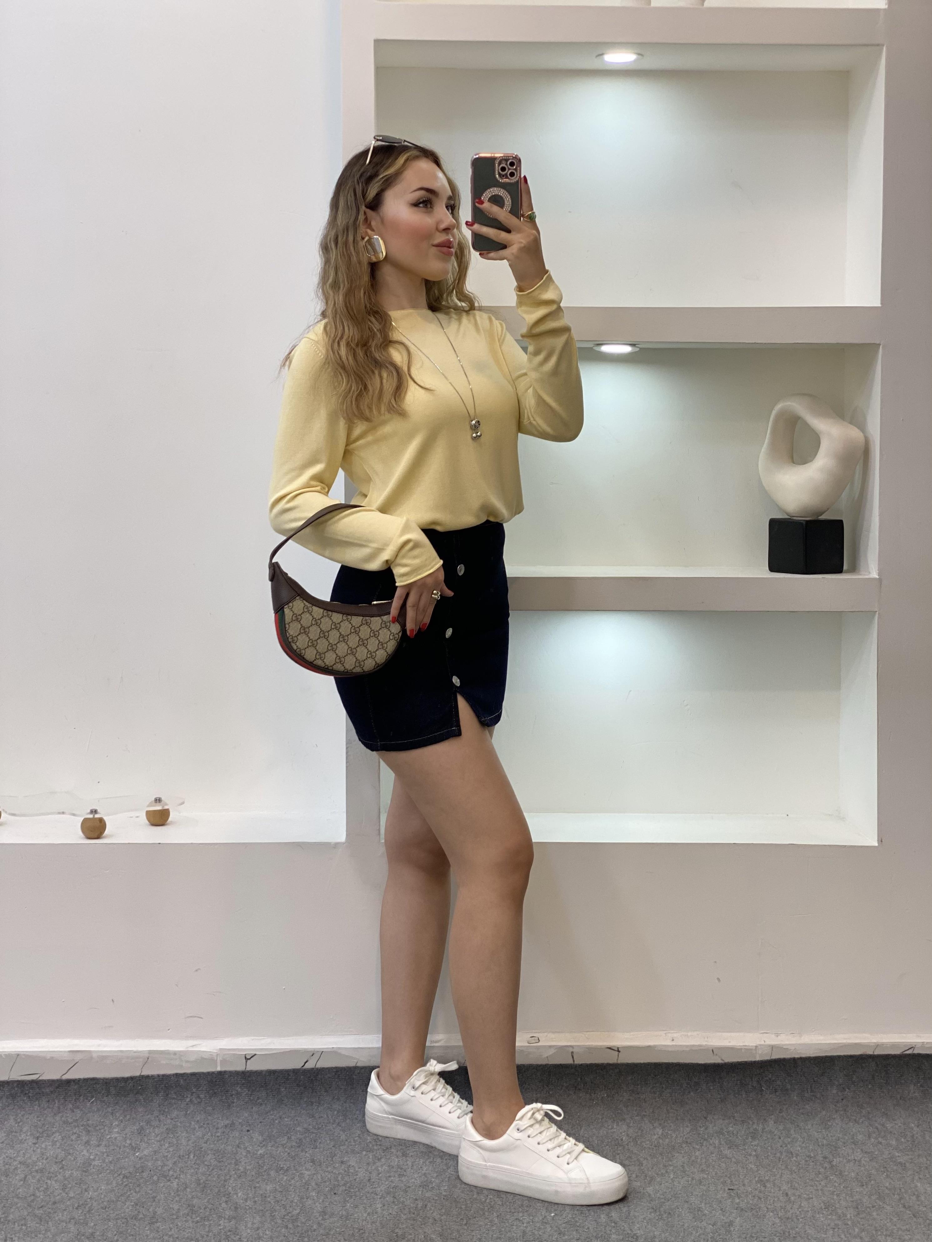 Q Marka Sarı Premium Kalite Triko