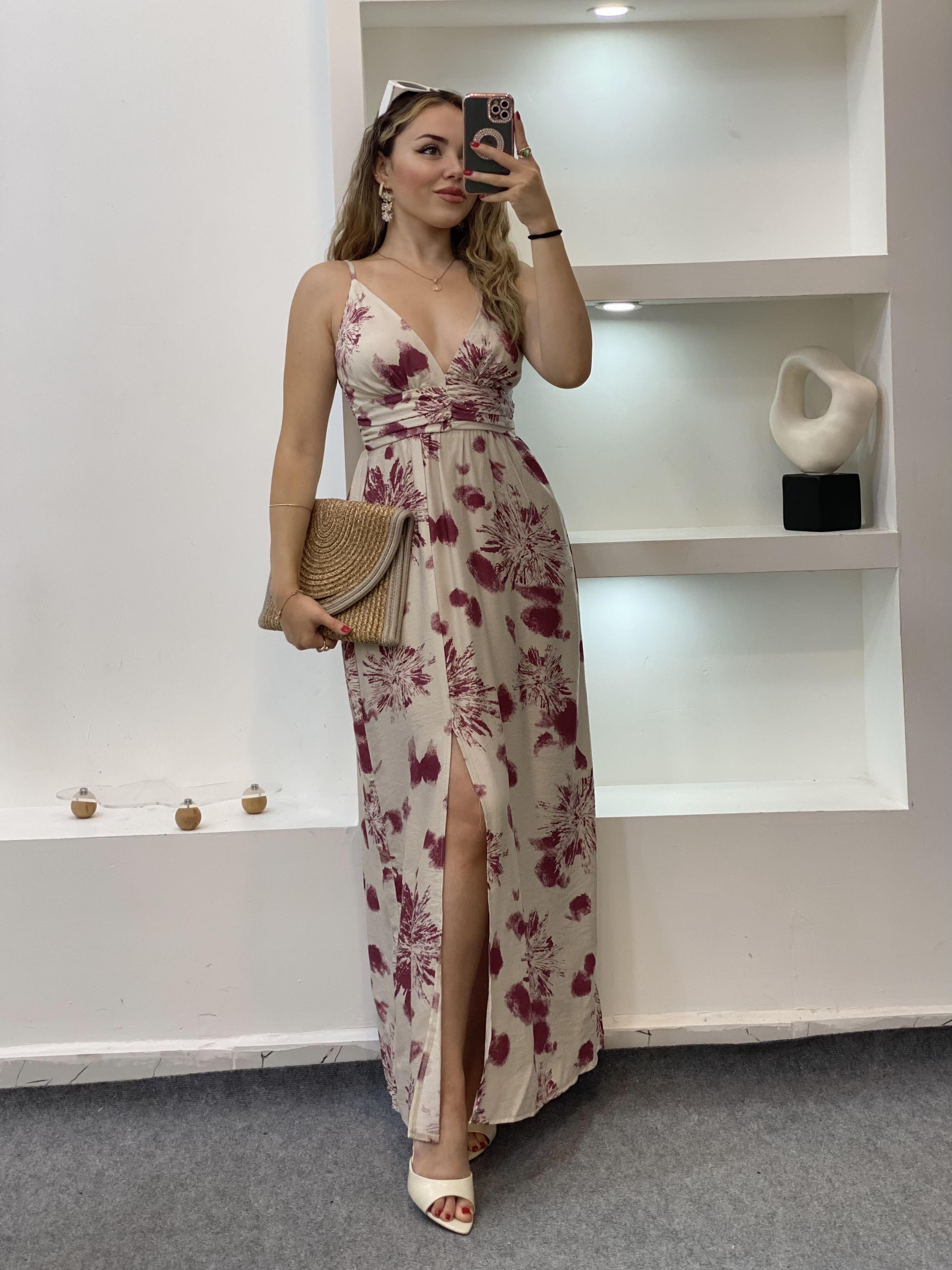 Robin Marka Premium Kalite Kruvaze Yaka Elbise