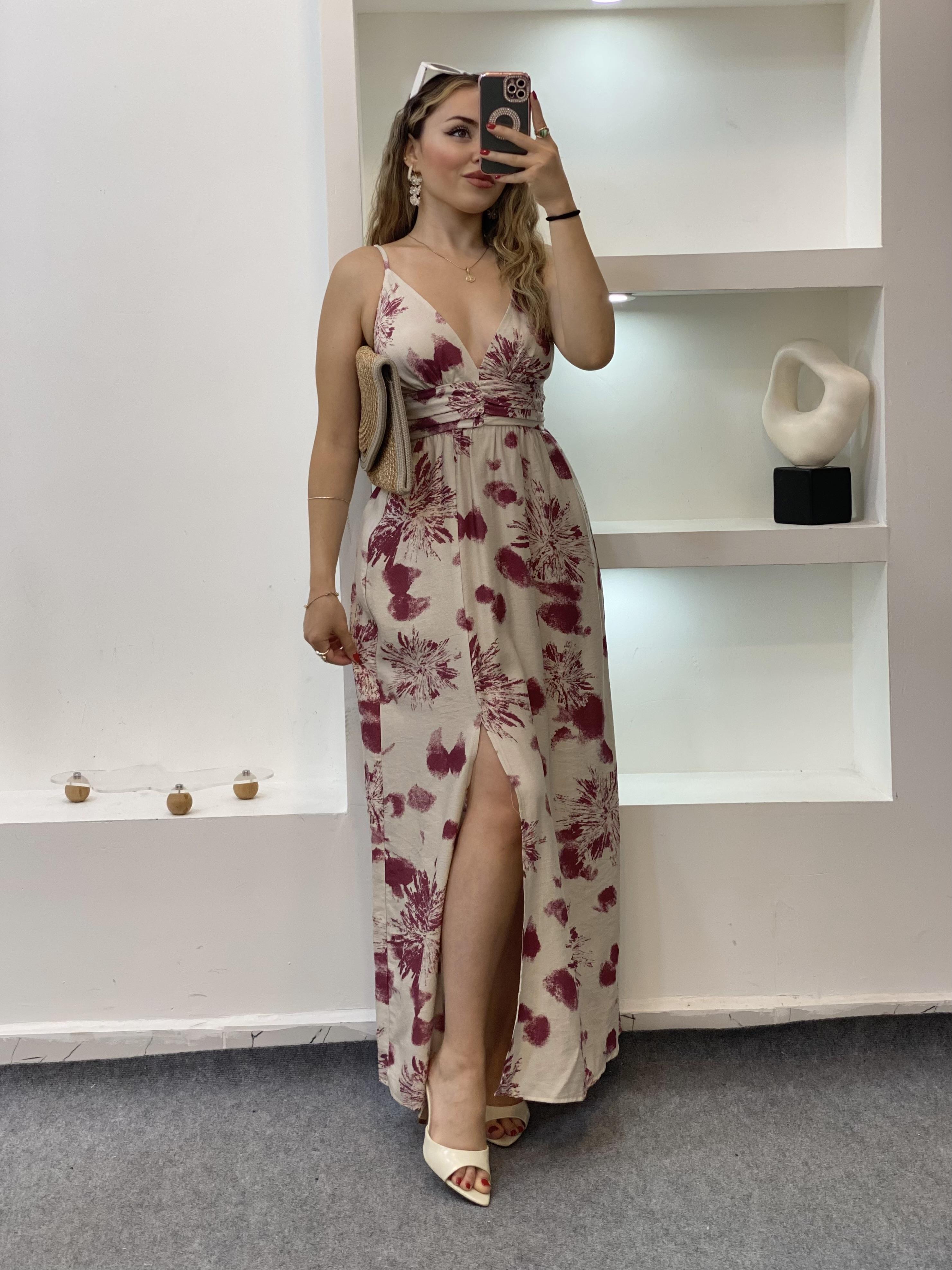 Robin Marka Premium Kalite Kruvaze Yaka Elbise