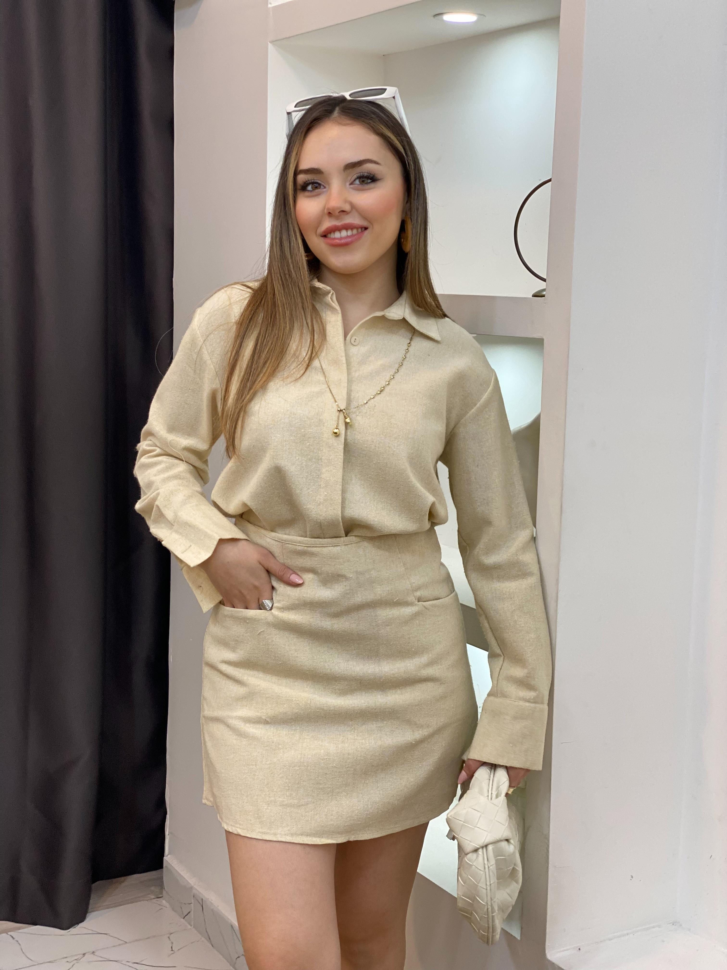Sarı Gömlek  Etek Takım