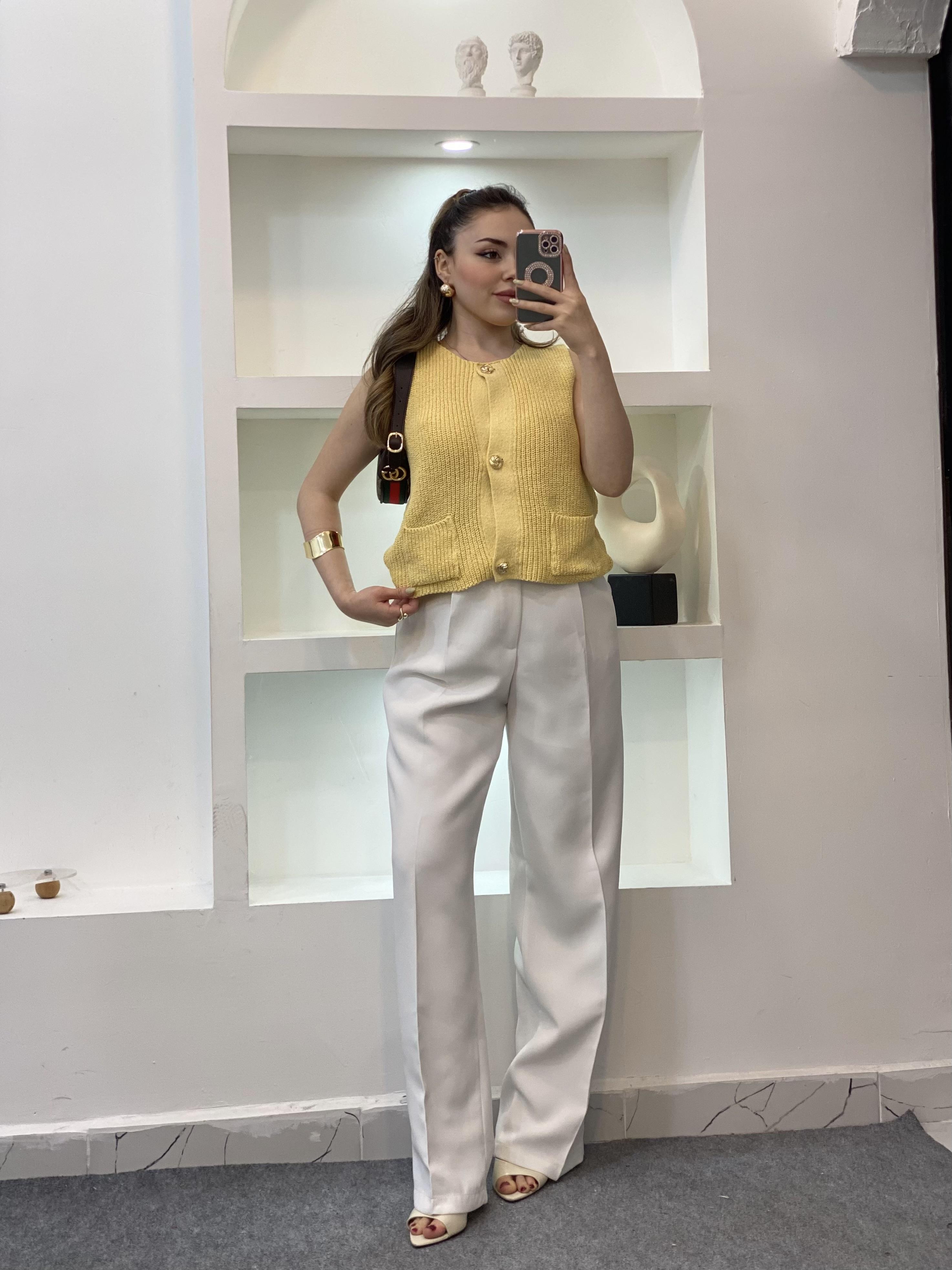 Sarı Q Marka Çelik Triko Yelek