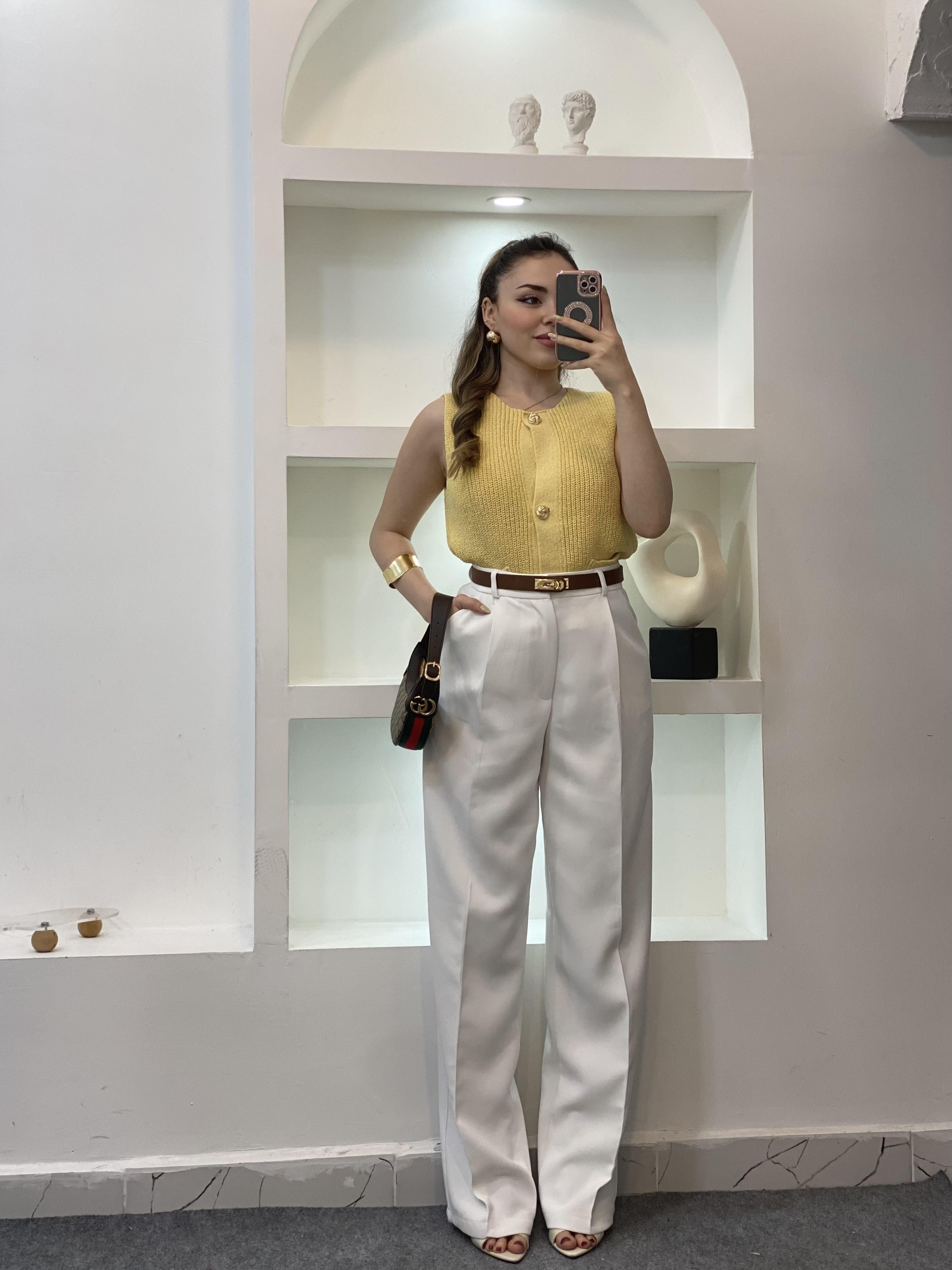 Sarı Q Marka Çelik Triko Yelek