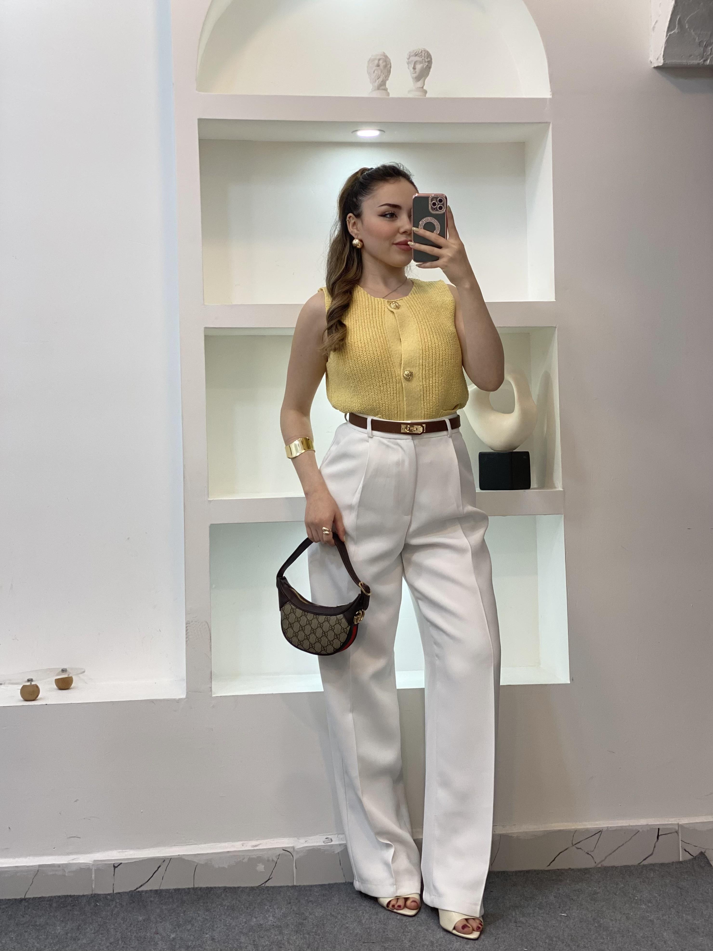 Sarı Q Marka Çelik Triko Yelek