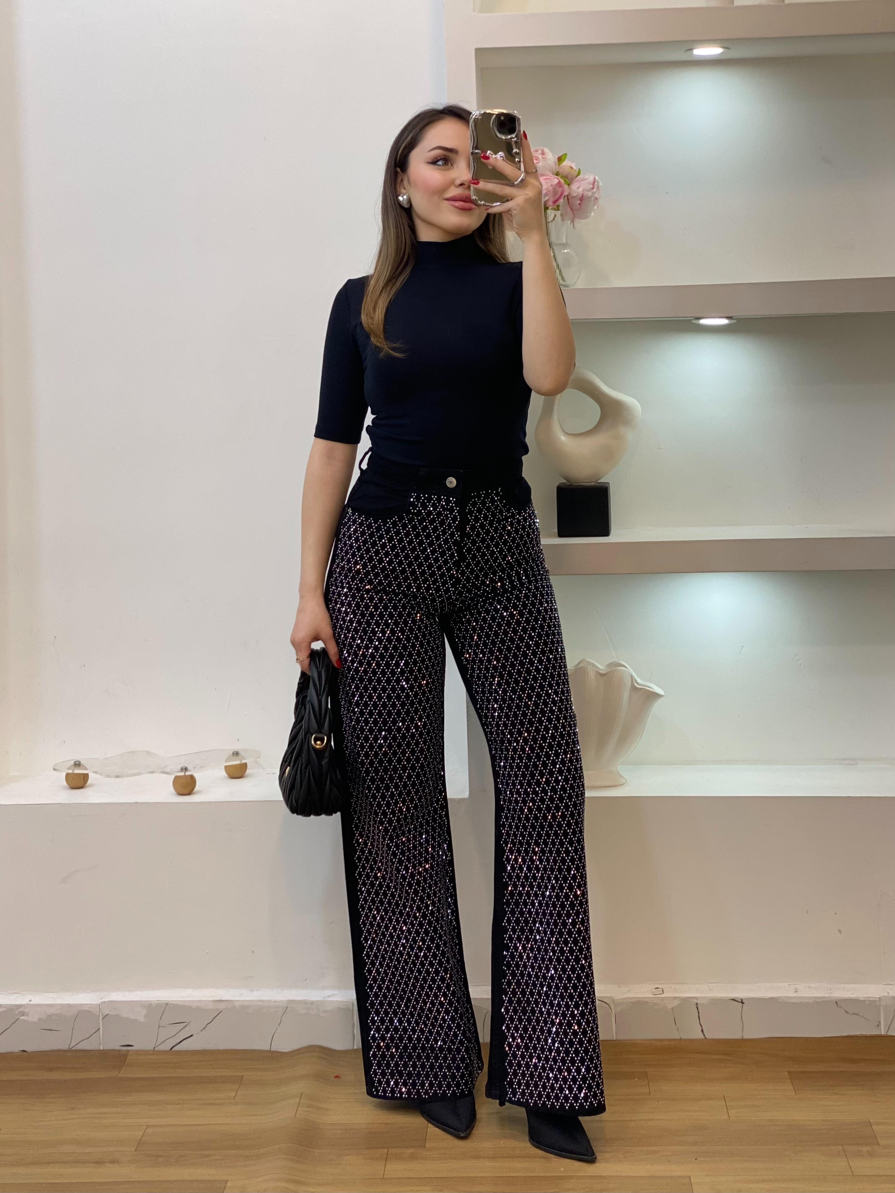 Siyah Likralı Premium Yarım Boğazlı Bluz