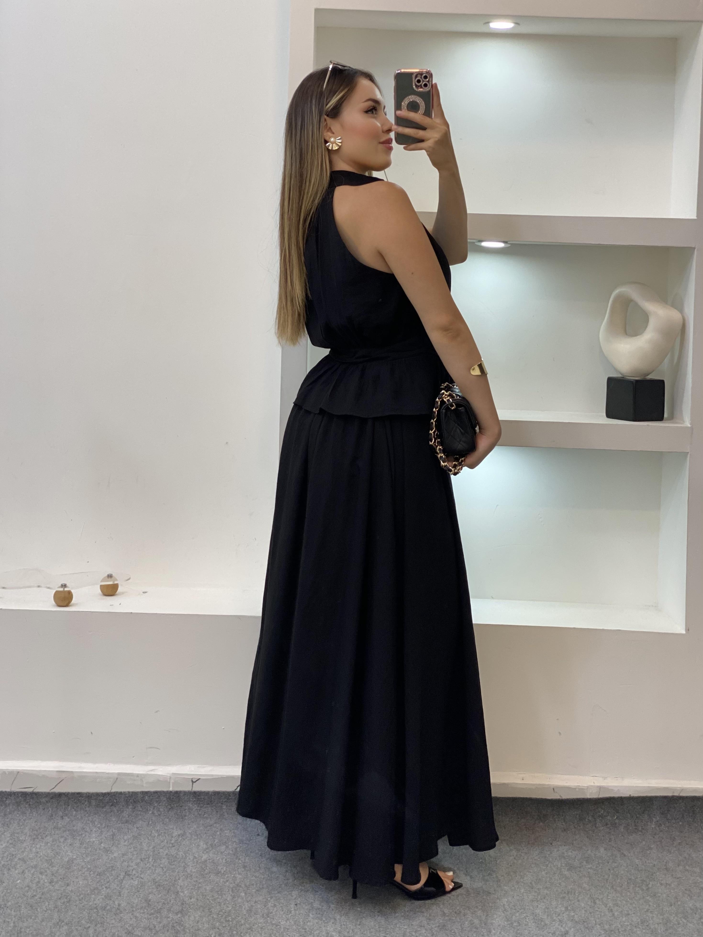Siyah Premium Kalite Bluz Etek Takım