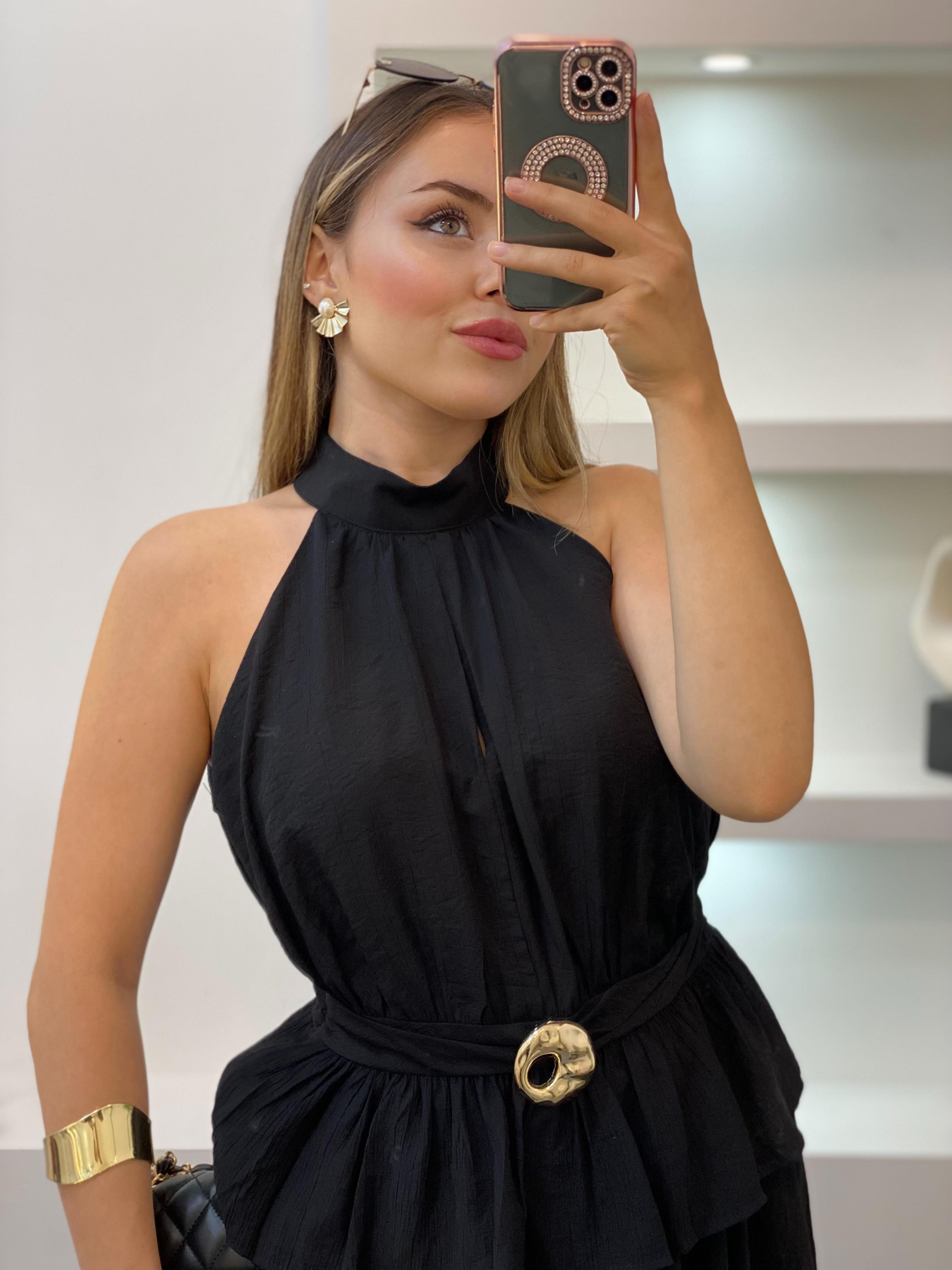 Siyah Premium Kalite Bluz Etek Takım