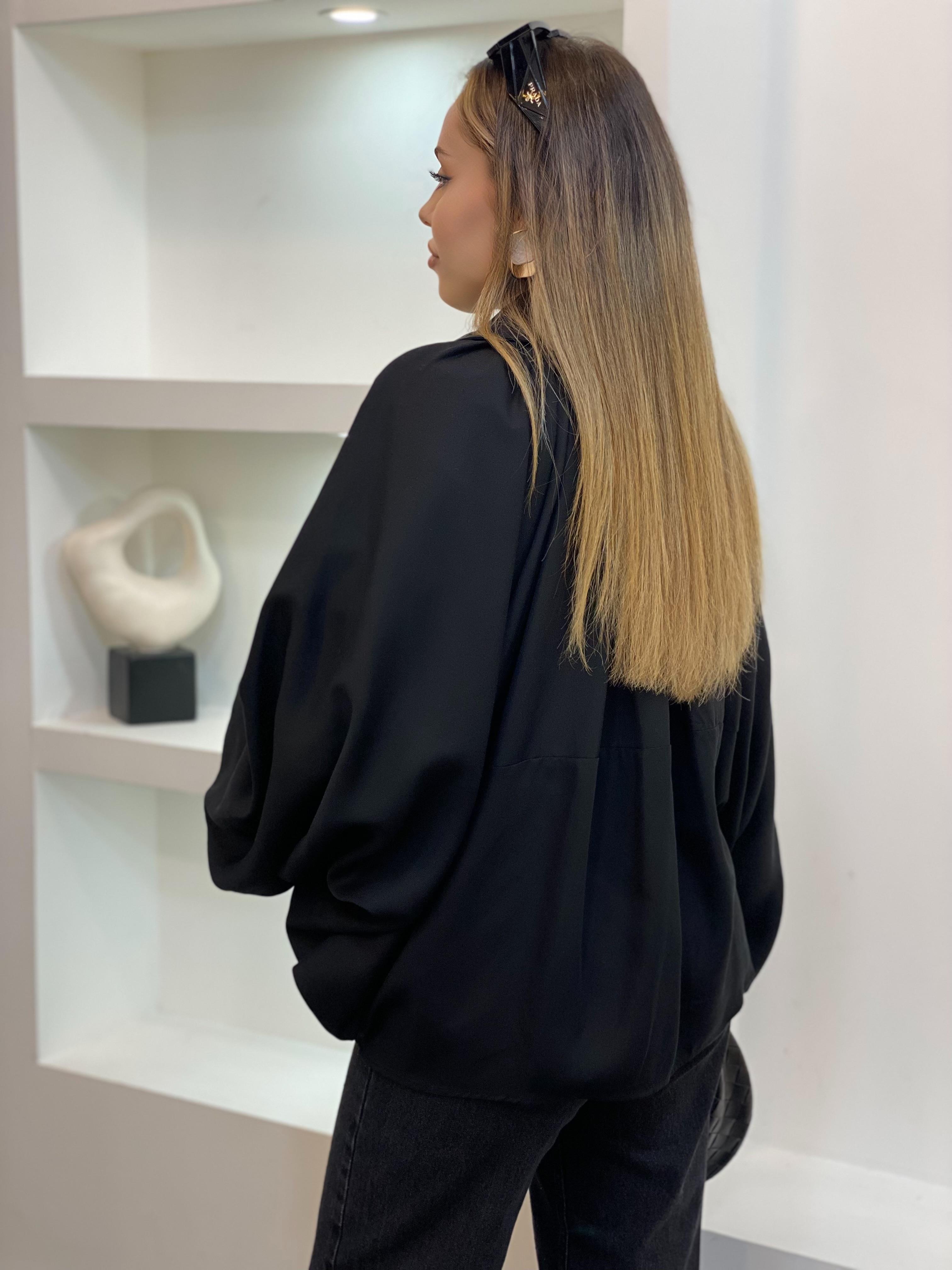 Siyah Premium Seri Yarasa Kol Ceket 