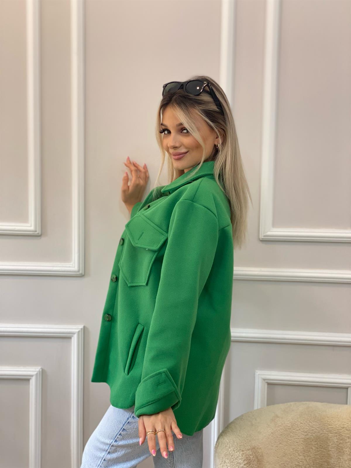 Yeşil Kaşe Gömlek Ceket 