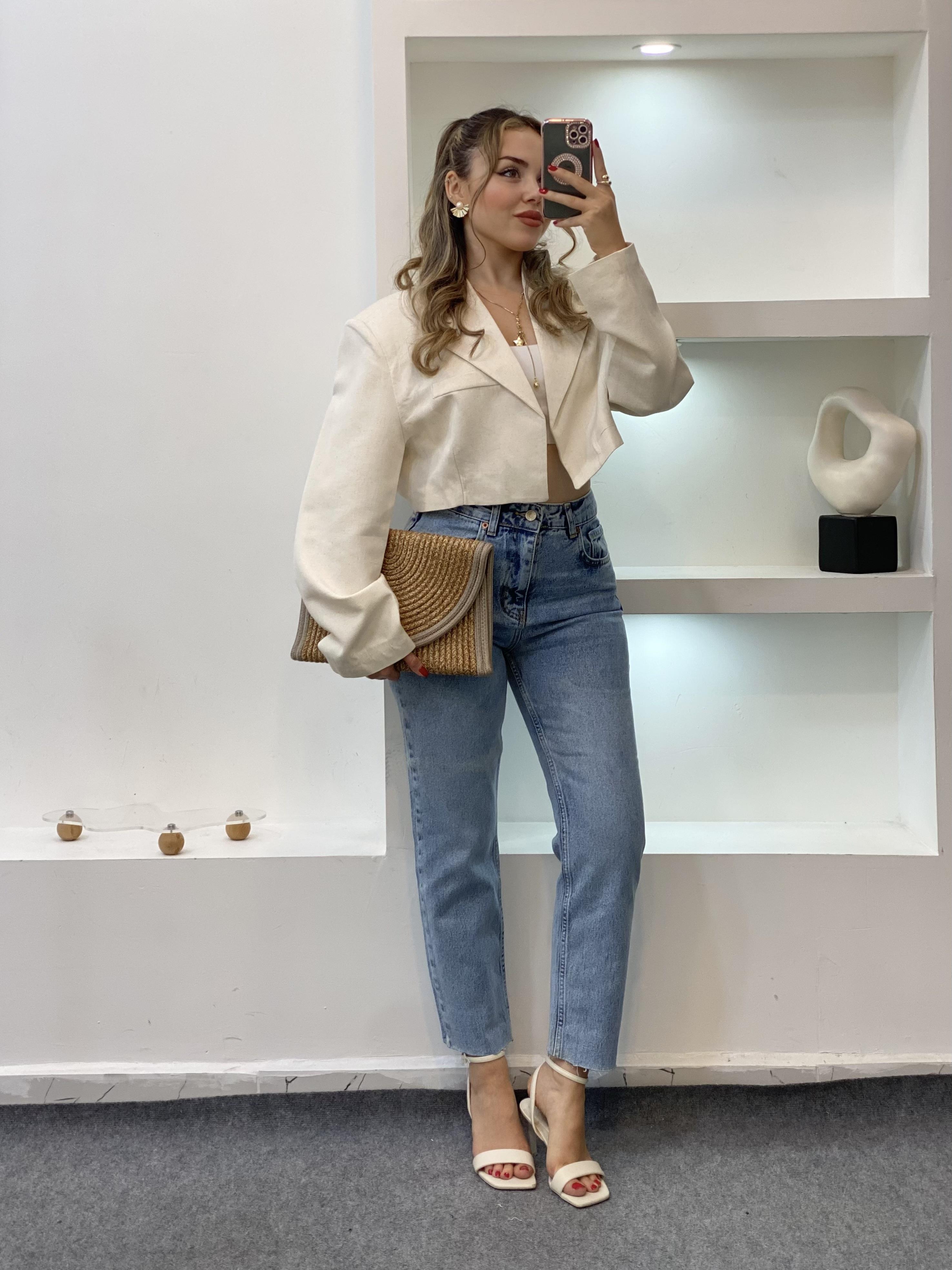 ZR Marka Kar Yıkama Kesik Paça Boyfit Jean 