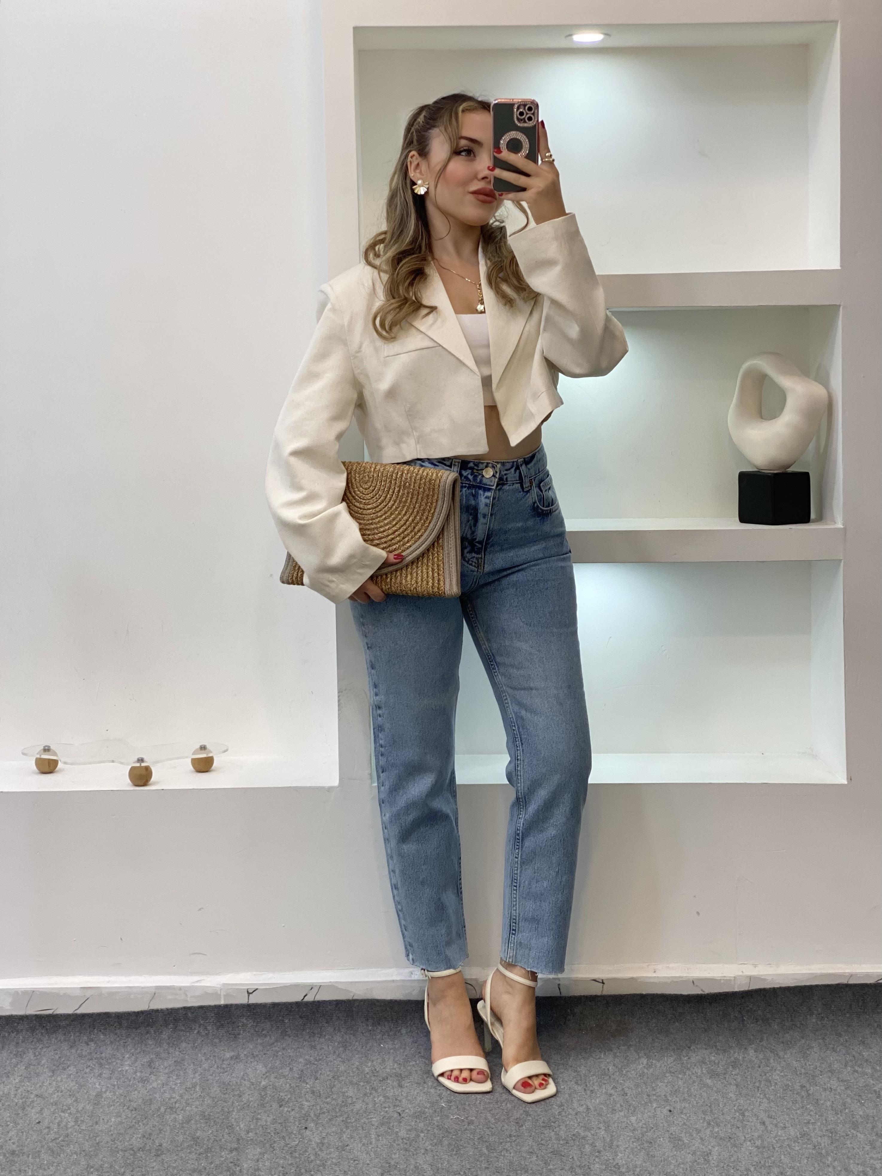 ZR Marka Kar Yıkama Kesik Paça Boyfit Jean 