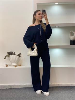  Lacivert Modal Kumaş Eşofman Takımı 