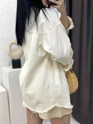  Taş Detaylı Gömlek Ceket