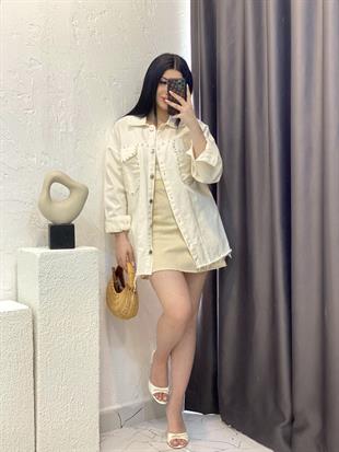  Taş Detaylı Gömlek Ceket