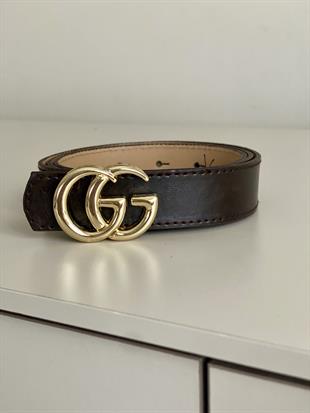 Acı Kahve GG Gold Tokalı Kemer