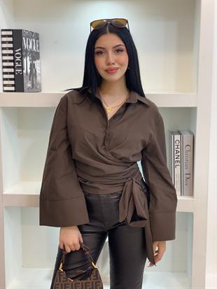 Acı Kahve Premium Kalite Bağlamalı Model Gömlek 