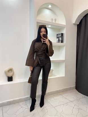 Acı Kahve Premium Kalite Bağlamalı Model Gömlek 