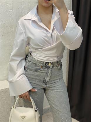 Antrasit Önü Full Taşlı Boyfit Jean 