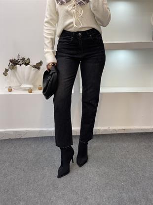 Antrasit Yüksek Bel Boyfit Jean