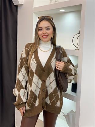 Baklava Desen Salaş Triko Hırka 