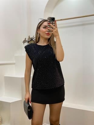 Bebe Plus Marka Parıltılı Model Vatkalı Bluz