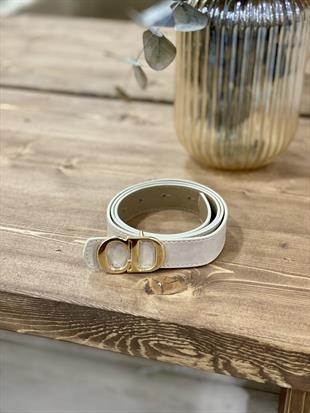 Bej CD Gold Tokalı Kemer
