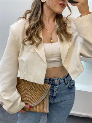 Bej Premium Seri Vatkalı Ceket 