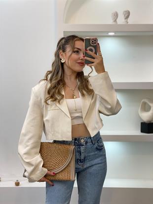 Bej Premium Seri Vatkalı Ceket 