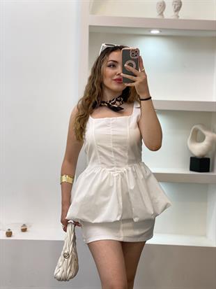 Beyaz Balon Etek Marka Model Bluz