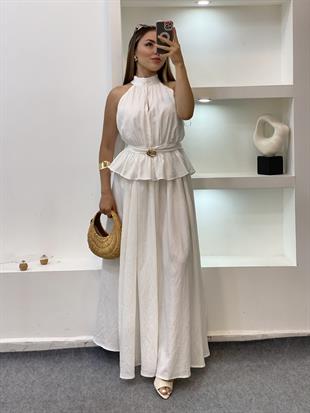 Beyaz Premium Kalite Bluz Etek Takım