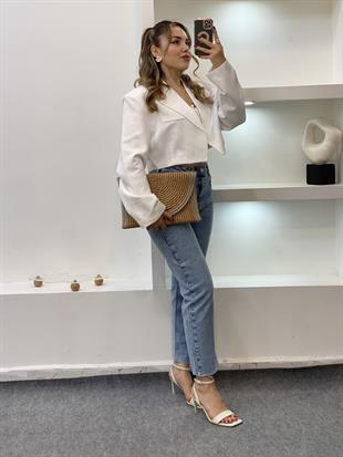 Beyaz  Premium Seri Vatkalı Ceket 