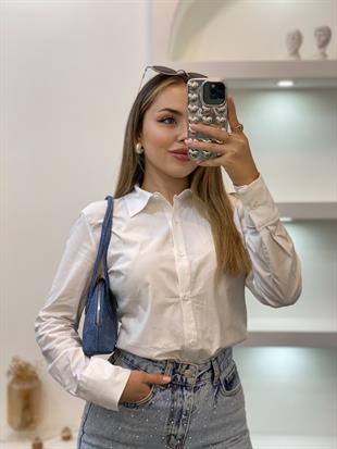 Beyaz Uzun Kol Fit Gömlek 