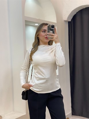 Beyaz Yaka Düğümlü Body
