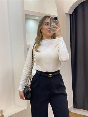 Beyaz Yaka Düğümlü Body