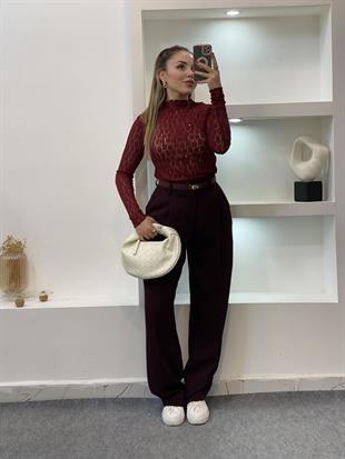 Bordo Dantel Bluz