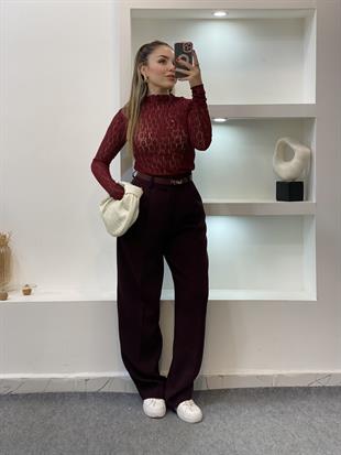 Bordo Dantel Bluz