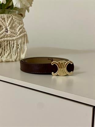 Bordo Gold Tokalı Kemer