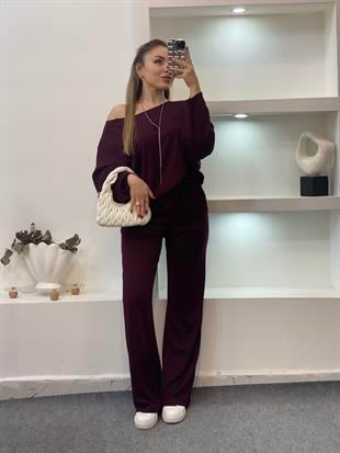 Bordo Modal Kumaş Eşofman Takımı 