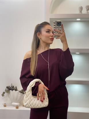 Bordo Modal Kumaş Eşofman Takımı 
