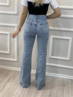 Buz Mavi İspanyol Paça Jean 