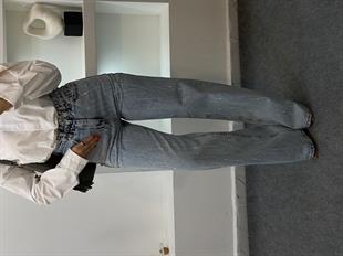 Buz Mavi Taşlı Palazzo Jean 