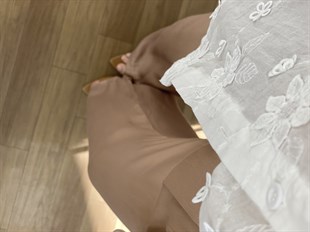 Camel Renk Saten Pantolon 