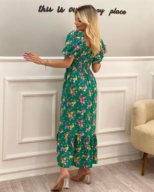 Çiçek Desenli Gipeli Model Elbise