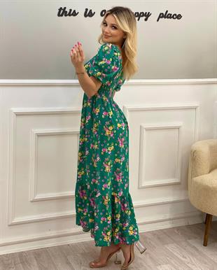 Çiçek Desenli Gipeli Model Elbise