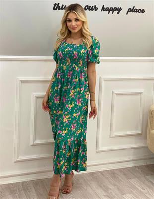 Çiçek Desenli Gipeli Model Elbise