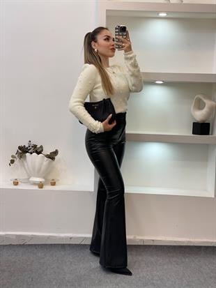 Ekru Dağınık İncili Yumoş Dokulu Kazak