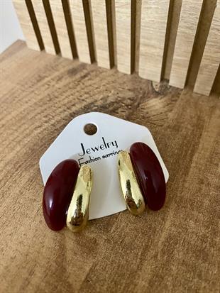 Gold Bordo Marka Model Küpe