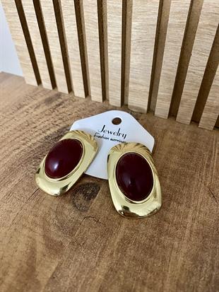 Gold Bordo Marka Model Küpe