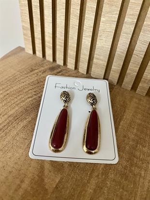 Gold Bordo Marka Model Sallantılı Küpe