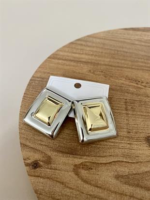 Gold Gümüş Plaka Küpe 